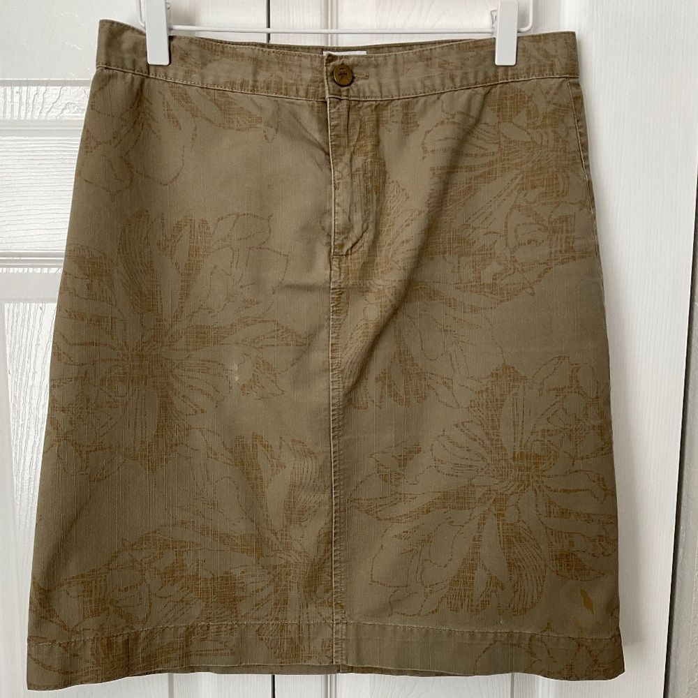 Calvin Klein Jeans Khaki Print Skirt Size 6 Vintage Y2K